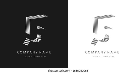 5 Logo Number Modern Design