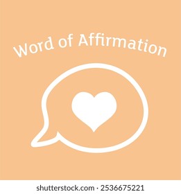 5 Love Languages ​​Words of Affirmation Vector Illustration with White Lines and Pastel Colors