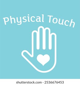 5 Love Languages ​​Physical Touch Vector Illustration with White Lines and Pastel Colors