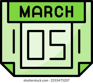 5 March Filled Style Icon Design