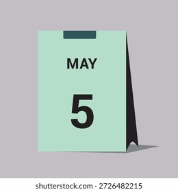 5 may calendar date icon minimal desk calendar vector illustration