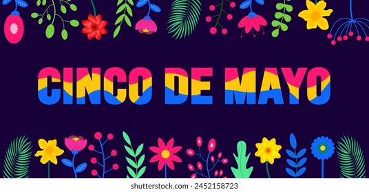 5 May is Cinco De Mayo background template. Holiday concept. use to background, banner, placard, card, and poster design template with text inscription and standard color. vector illustration.