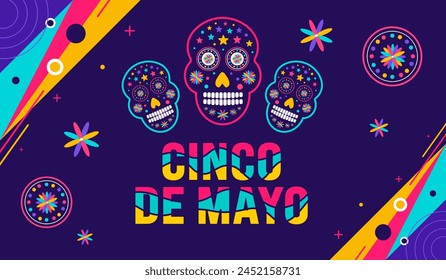 5 May is Cinco De Mayo background template. Holiday concept. use to background, banner, placard, card, and poster design template with text inscription and standard color. vector illustration.