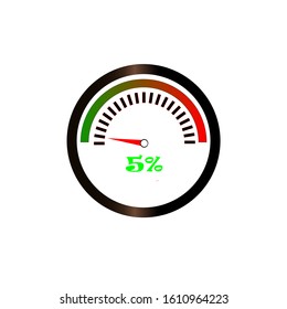 5% Meter Circle Progress Bar, Percentage Vectors Icon Illustration Stock Vector - can change color
