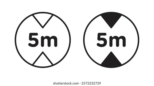 5 meter signs set vector graphics designs
