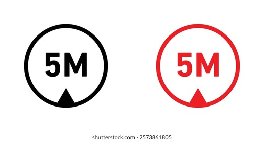 5 meter signs. vector signs set