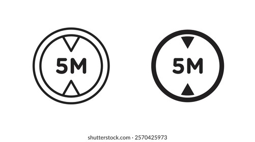 5 meter vectors web signs set