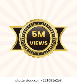 5 Million Views Or 5m Views Clipart