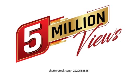 5 million views isolated on background. Vector illustration.