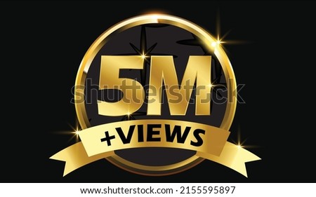 5 million Views vector post 5 million celebrations. 5 million views. thank you congratulation.