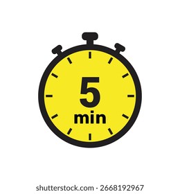 5 min clock icon vector number design illustration