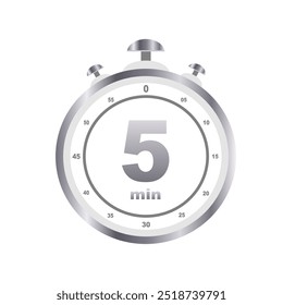 5 min timer sign, time concept, timer. Vector illustration