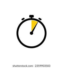 5 Minutes Analog Clock Icon white background.