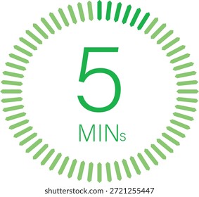 Diseño de temporizador circular digital de cuenta regresiva de 5 minutos 