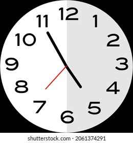 5 minutos a las 5 o 5 minutos a las 5 en punto. Diseño de iconos usar ilustración de diseño plano