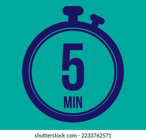 5 Minuten. Hör auf, Vektorsymbol zu sehen! Vektorgrafik mit Zeitgeber für Termine und Aufgaben