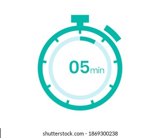5 minutes timer icon, 5 min digital timer. Clock and watch, timer, countdown