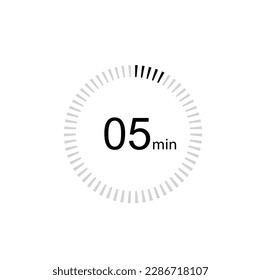 5 minutes timer icon,5 min digital timer. Clock and watch, timer, countdown.