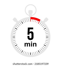 5 Minutes Timer Stopwatch Symbol Flat Stock Vector (Royalty Free ...
