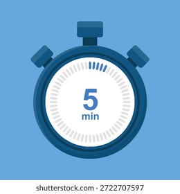 Temporizador de 5 minutos, ícone de vetor de cronômetro. Ícone de cronômetro em estilo simples. Ilustração de estoque de vetor.