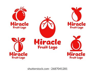 5 Miracle Fruit Logo Set Exotic Fruit Branding Logo Sammlung