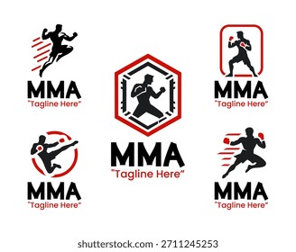5 MMA Logo Set Colección de Identidad de Combate de Artes Marciales Mixtas