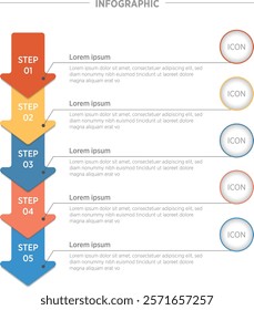 5 modern layer infographic with icon placeholder and clean shot of points using for presentation