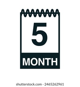 5 month calendar icon vector illustration eps