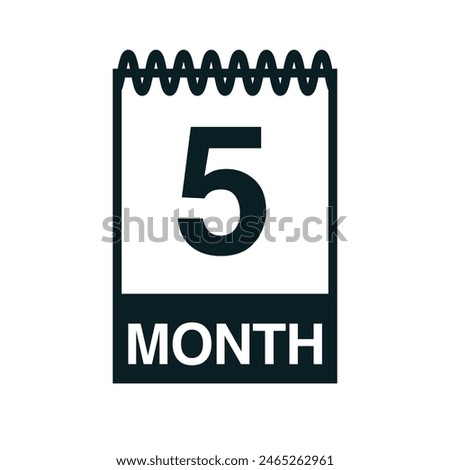 5 month calendar icon vector illustration eps