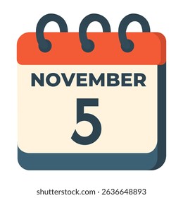 5 november calendar vector on white background
Vector calendar with date