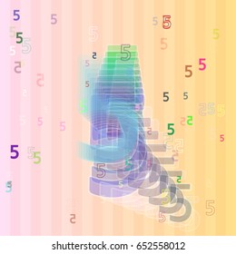 5 Number art background