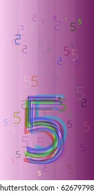 5 Number art design