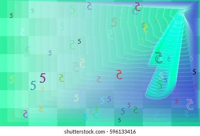 5 Number art template