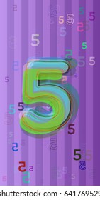 5 Number background icon