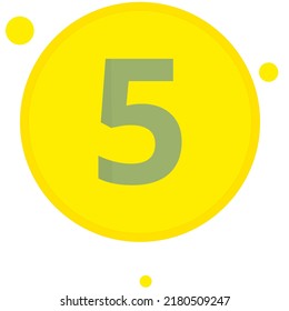5 Number button yellow design