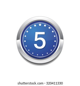 5 Number Circular Vector Blue Web Icon Button