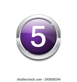 5 Number Circular Vector Purple Web Icon Button