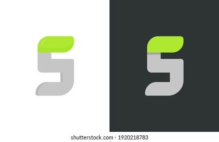 Logo de ecología de 5 números. Fuente vectorial para los afiches bio, emblema de spa, verduras, hierbas y tarjetas botánicas, etc.