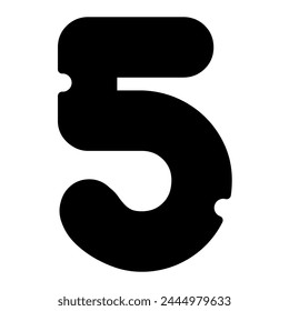 5 number five alphabet typeface, vector graphics. Mice cheese font