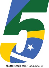 5 number flag brazil numero cinco