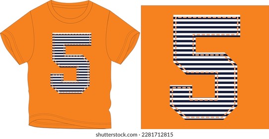 5 number  graphic design vector