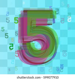 5 Number icon design