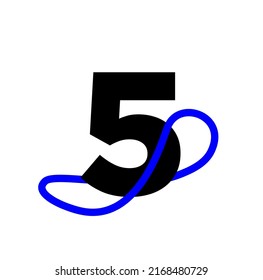 5 número con símbolo de infinito. 5 monograma infinito.
