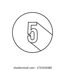 5 líneas de número símbolo de icono vector aislado en fondo blanco