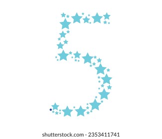 5 number logo design element 