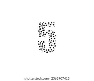 5 Number logo design element with star 