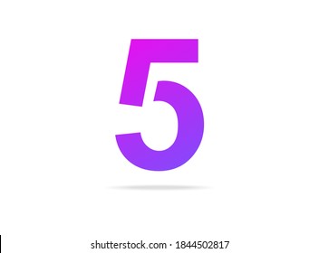 5 number logo icon design. For brand label, desing template elements, creative poster and more