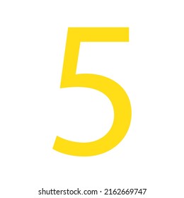5 NUMBER SIMPLE CLIP ART VECTOR ILLUSTRATION