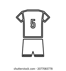 5 number soccer jersey icon isolated on white background. Sports apparel symbol modern, simple, vector, icon for website design, mobile app, ui. Vector illustration