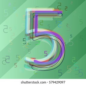 5 Number template texture